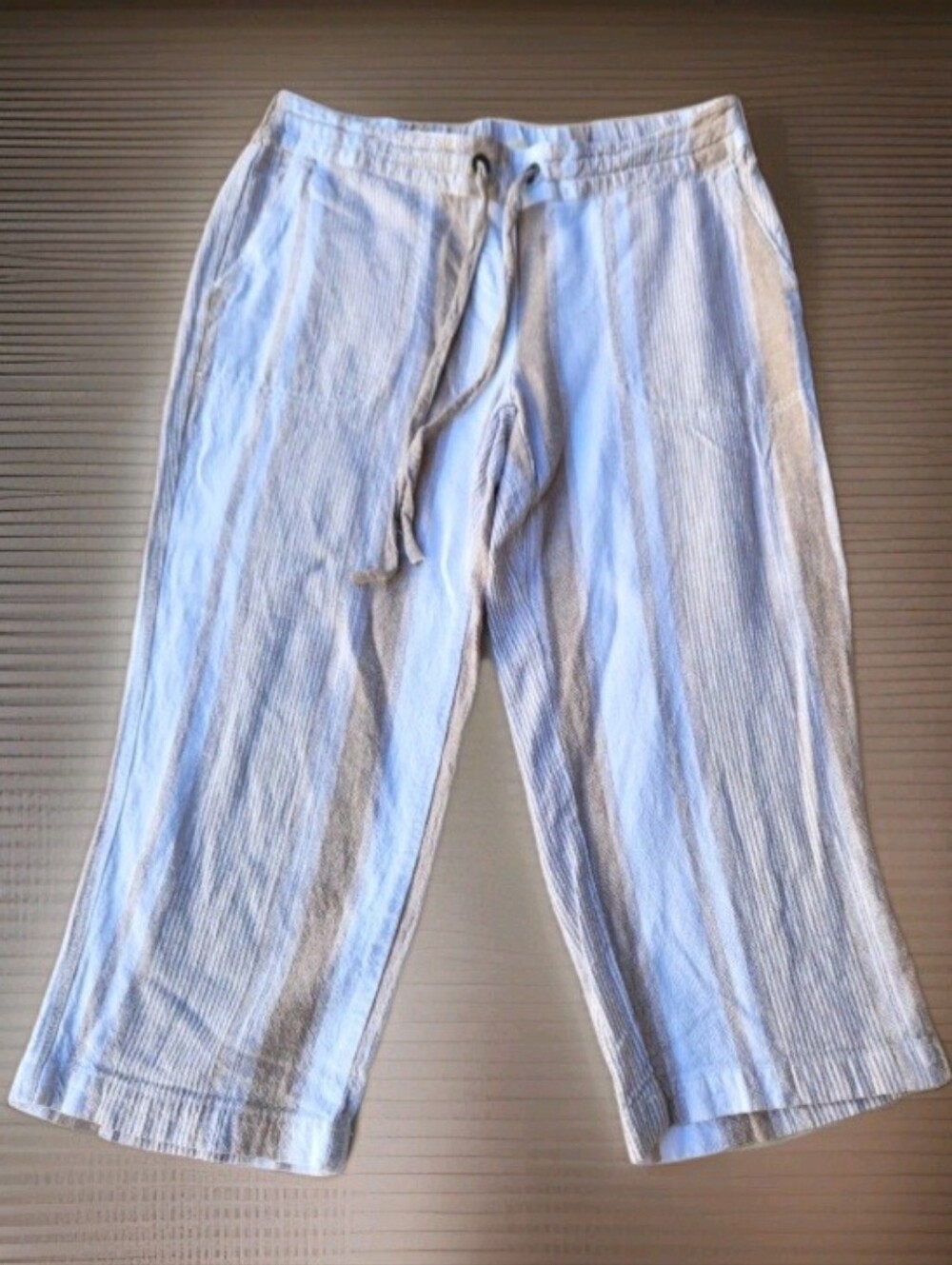 Resortcore Quiet Luxury Old Money Coastal Grandma Linen Capris Resort Beachcore